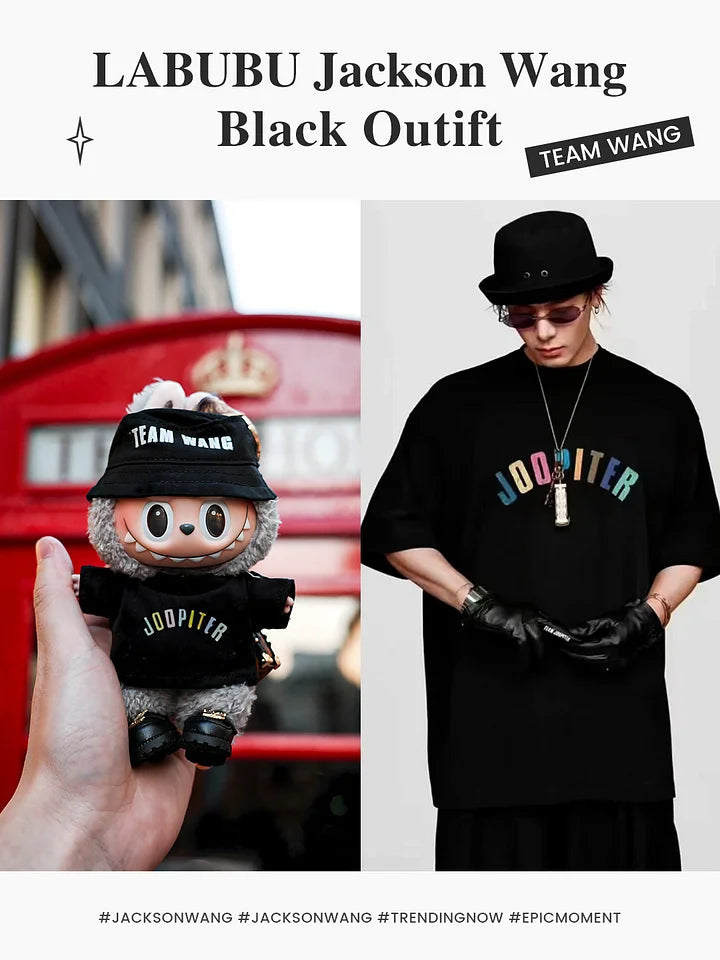 LABUBU Clothes Jackson Wang Black Outift