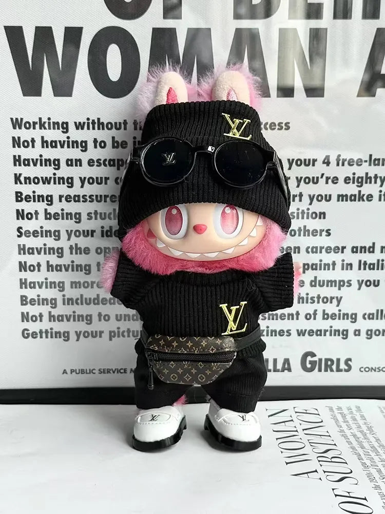 LABUBU Outfits Black LV Sweater