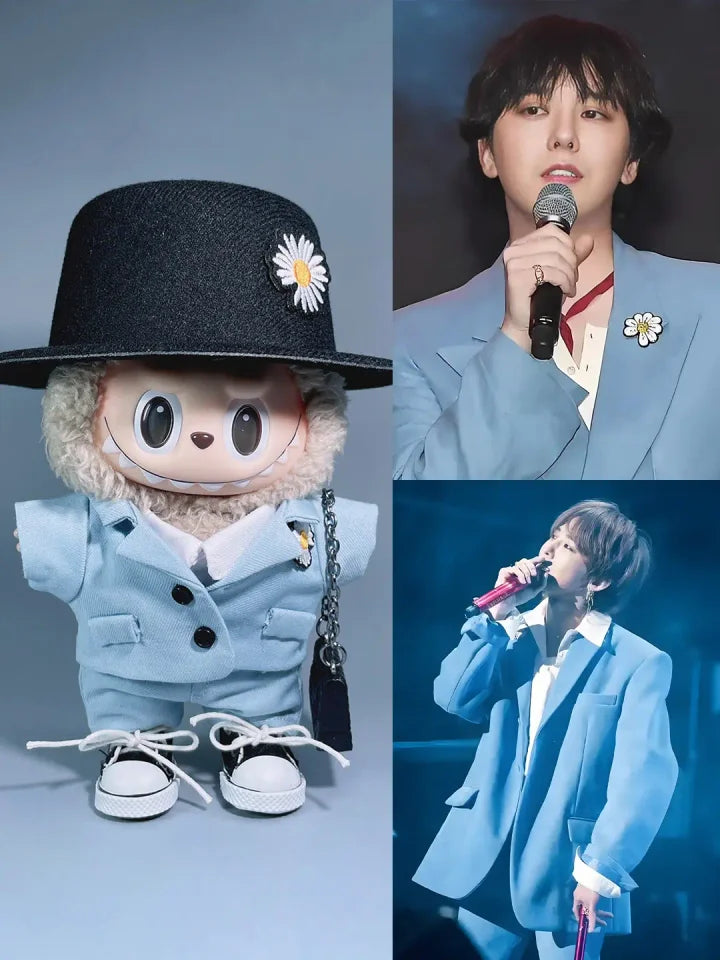 LABUBU Clothes G-Dragon Blue Daisy Suit Outfit