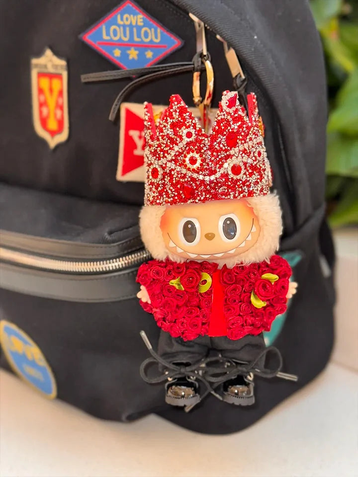 LABUBU Clothes G-Dragon Red Rose and Crown Outfit