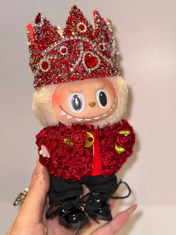 LABUBU Clothes G-Dragon Red Rose and Crown Outfit