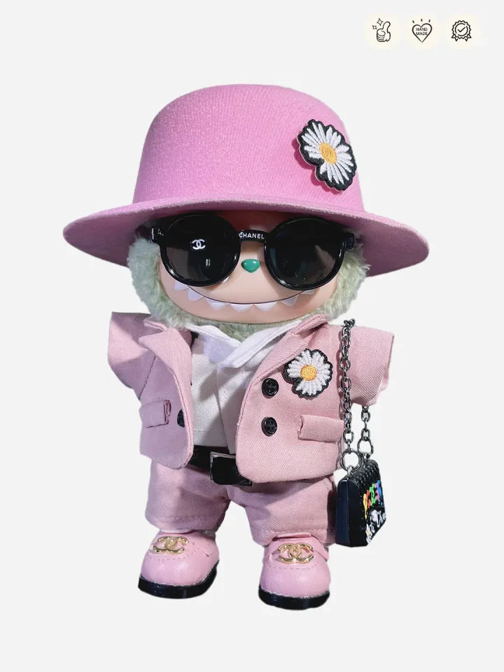 LABUBU Clothes G-Dragon Pink Daisy Suit Outfit