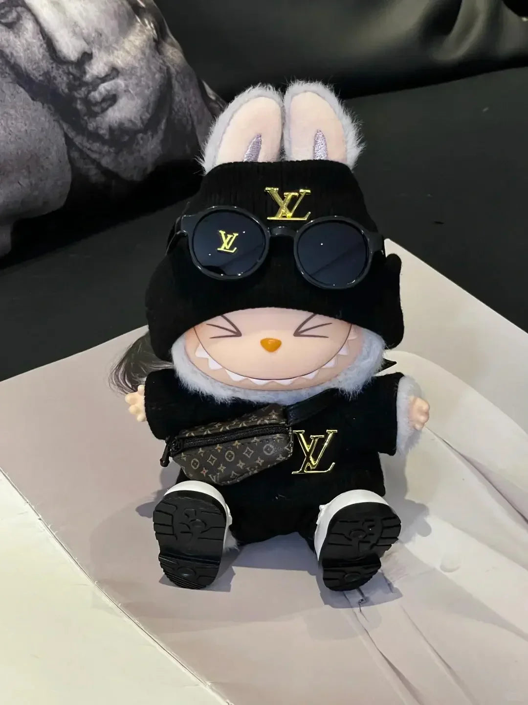 LABUBU Outfits Black LV Sweater