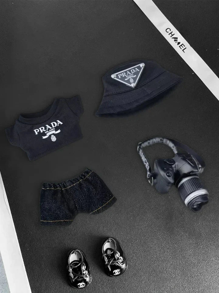 LABUBU Outfits Prada Black T-shirt