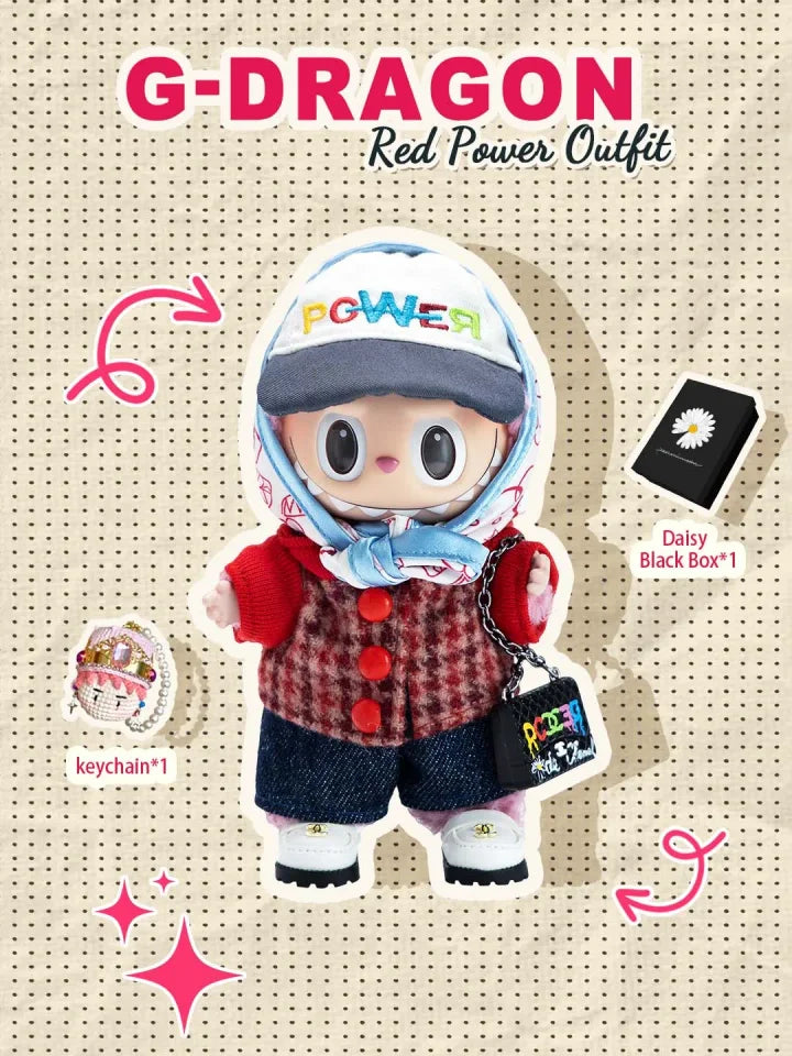 LABUBU Clothes G-Dragon Red Power Outfit