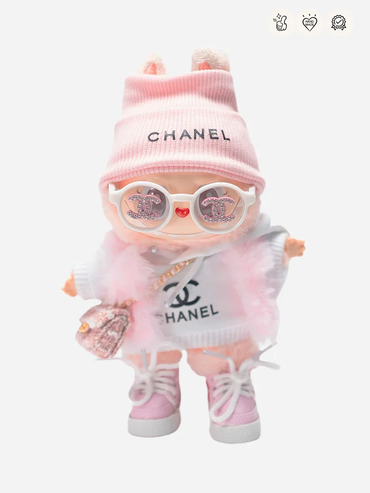 LABUBU Clothes Chanel Pink Vest Sweatshirt Outift