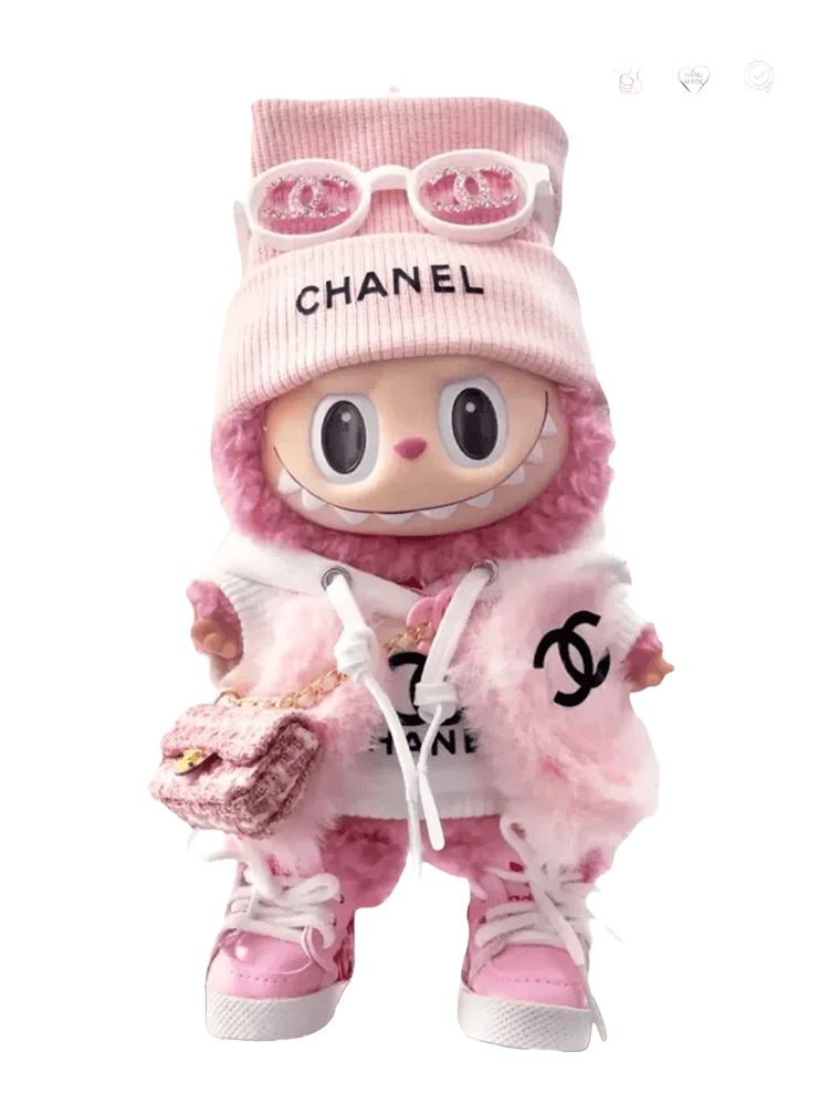LABUBU Clothes Chanel Pink Vest Sweatshirt Outift