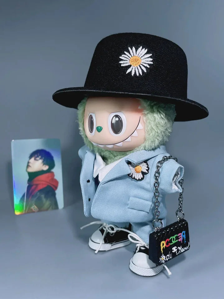 LABUBU Clothes G-Dragon Blue Daisy Suit Outfit