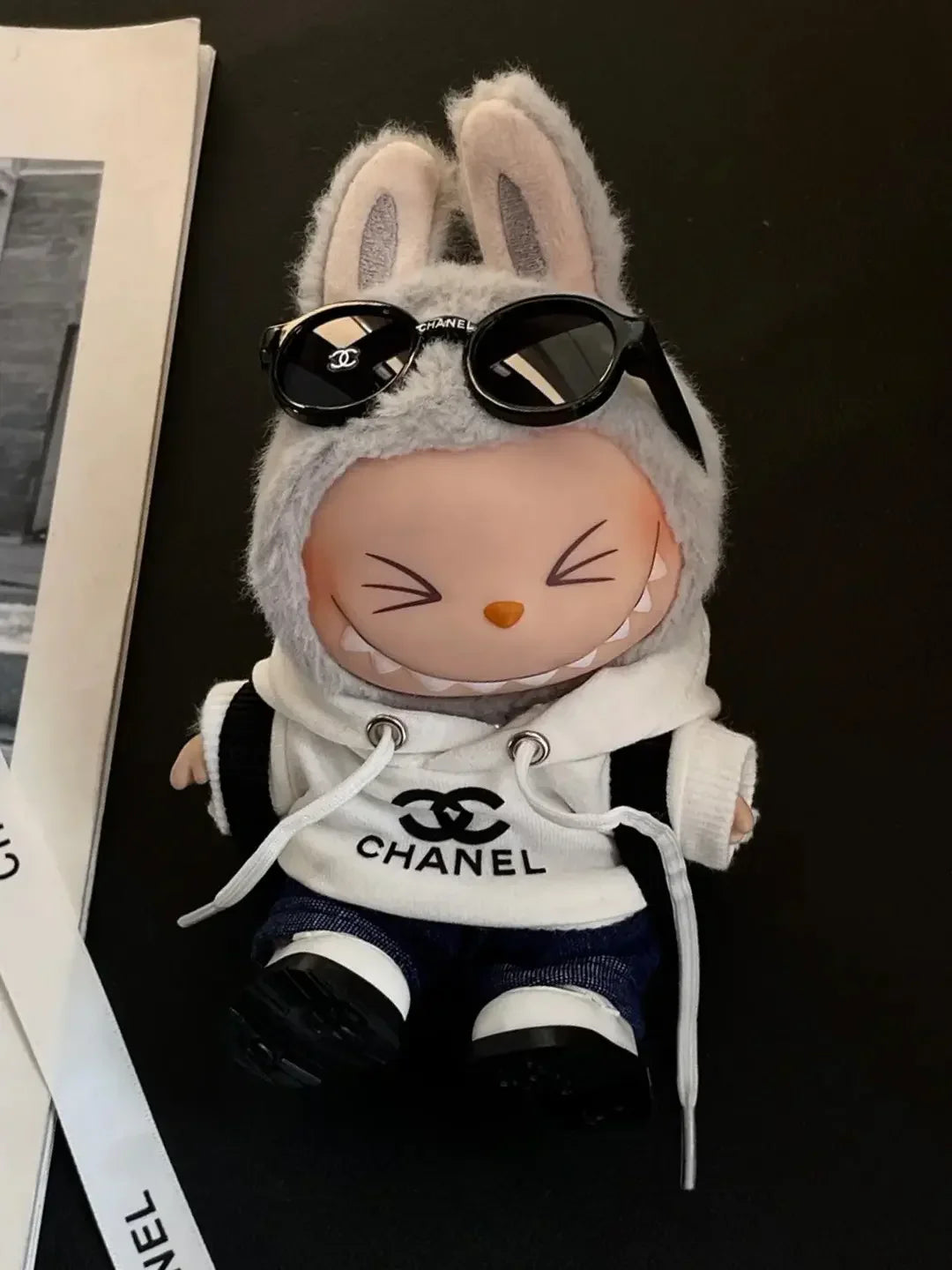 LABUBU Clothes Chanel Black And White Hoodie Dress