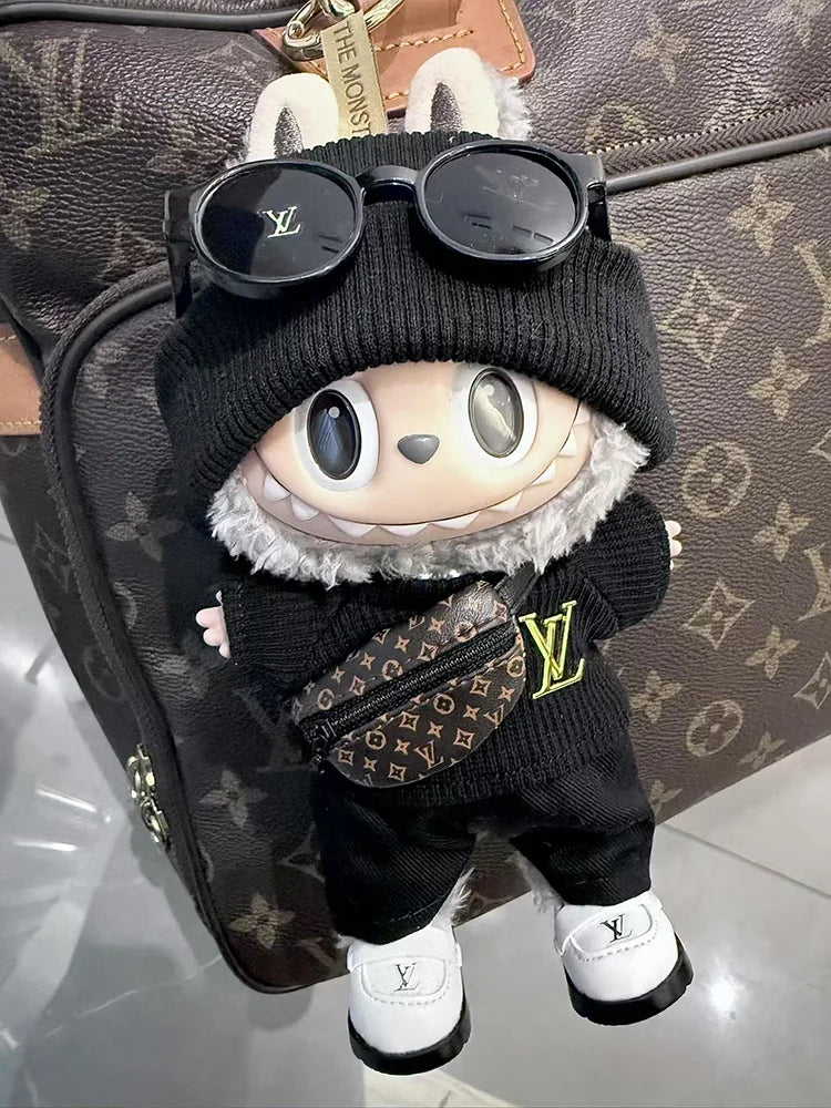 LABUBU Outfits Black LV Sweater