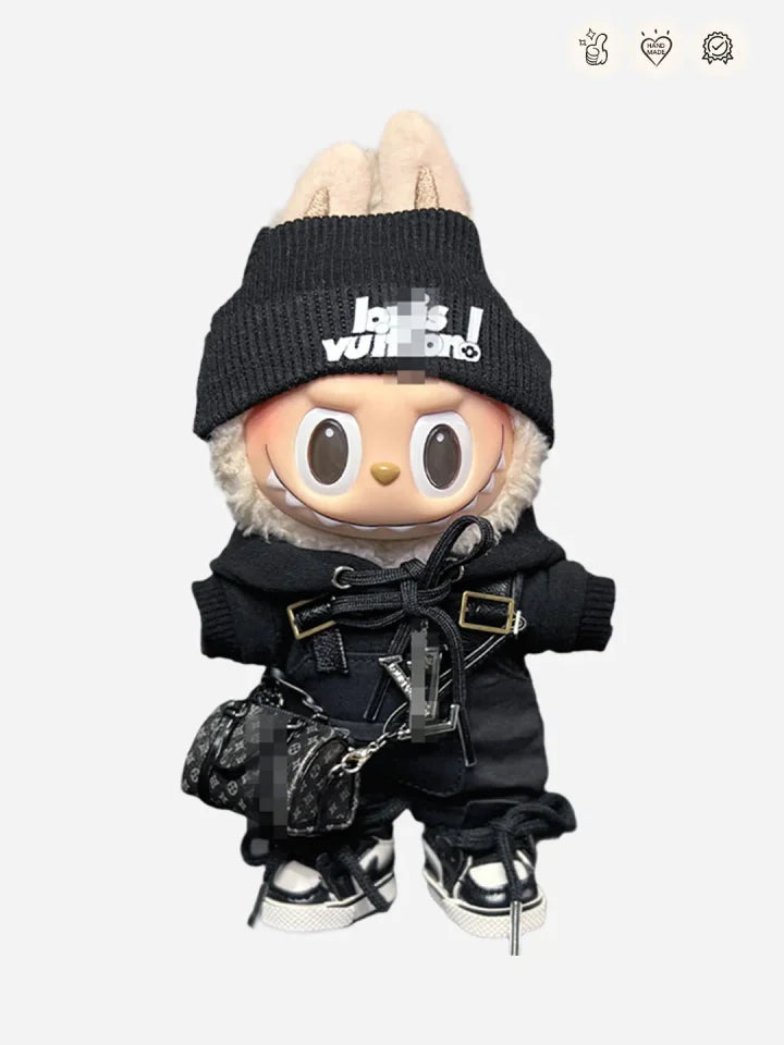 LABUBU Clothes LV Black Chic Overalls Outfit