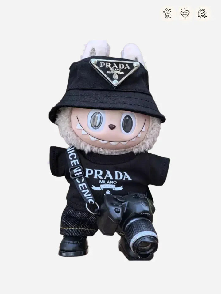 LABUBU Outfits Prada Black T-shirt