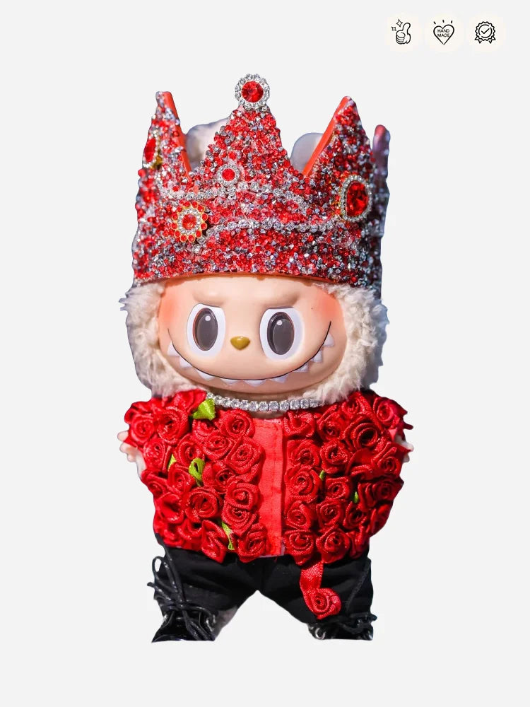 LABUBU Clothes G-Dragon Red Rose and Crown Outfit